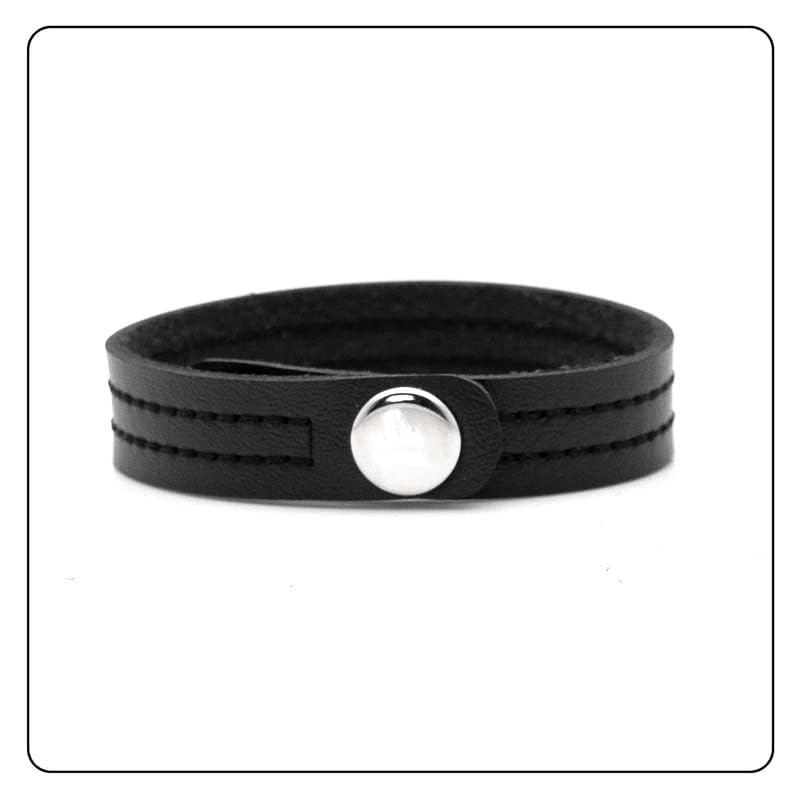 Fashion Simple Sewing Thread Pattern Leather Cuff Bracelet4
