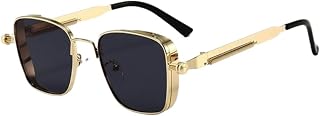 Steampunk Vintage Square Sunglasses - Retro Metal Frame Unisex Sunglasses for Men & Women