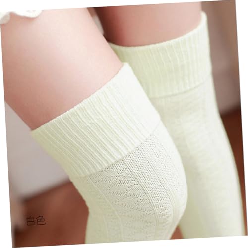 Beaupretty Warm Wool Thigh High Stockings Thickened Over Knee Socks for Winter in Beige2
