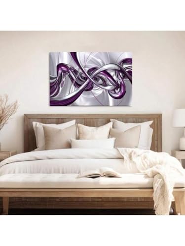 Peinture sur toile violette et argentée TONGYINLI art abstrait haut de gamme - 3
