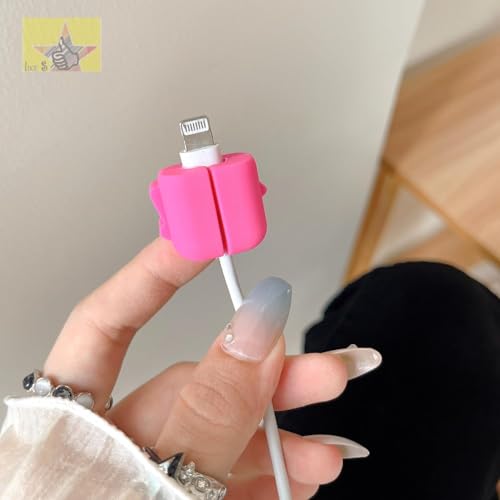 Image of INEFABLE Charger Case Cover Protector with 3D Cute Pattern for iPhone Charger only 18W & 20W, Data Charging Cable Wire Saver Protective Cable Cover Full Protection - Set Of 1