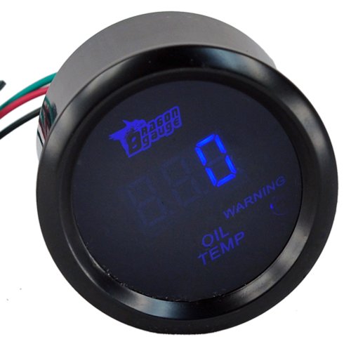 HOTSYSTEM Universal Oil Temperature Gauge Temp Meter Blue Digital LED DC12V 2inches 52mm for Car Automotive(Celsius)
