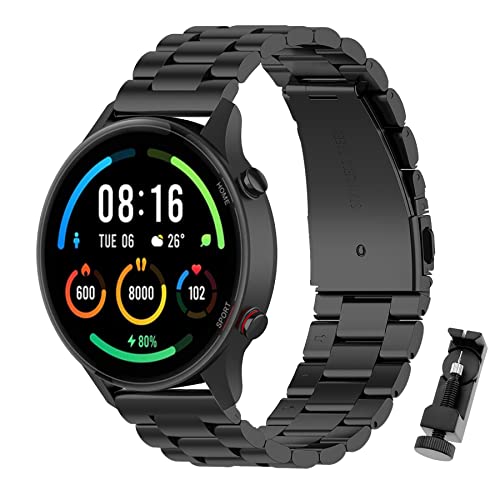 SenMore Correa Compatible Con Xiaomi Mi Watch/S1/S1 Active, Pulsera de Repuesto de Metal de Acero Inoxidable, 22mm