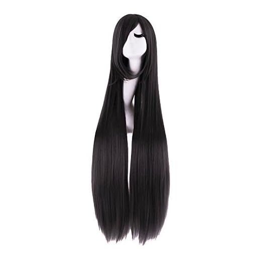 MapofBeauty 100cm/ 39 Pollice Medio Lisci Donna Lisci Parrucche (Nero)