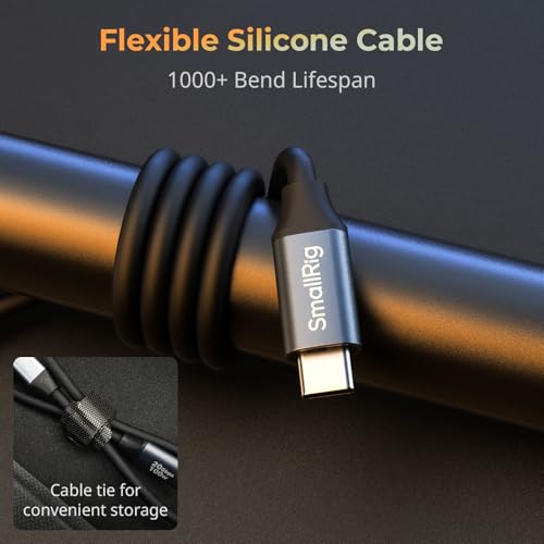 Image of SMALLRIG USB C to C Data Cable - 1.97ft /60cm, 20Gbps Speed, PD 100W Fast Charging, for iPhone, MacBook, Cameras & More