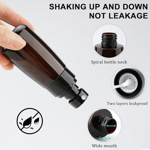 Travel Spray Bottle 2oz/60ml 2 Pack TSA Approved Fine Mist Spray Bottles Refillable Cosmetic Leak Proof Travel Size Spray Bottle for Hair Perfumes Skincare Water Face Sprayer(Brown)4
