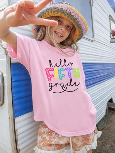 Image of First Day of School Shirt Girls Boys Preschool to 5th Grade Tshirt Kids Back to School Graphic Tee Tops