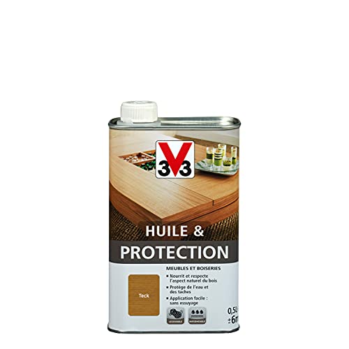 V33 Huile & protection pour meubles et boiseries, Teck 0,5L