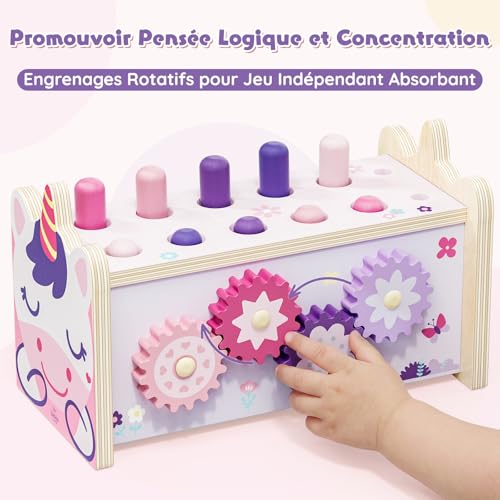 Lehoo Castle Montessori Jouet en Bois 1-3 Ans, Cadeau pour Enfants 12+ Mois – vue 6