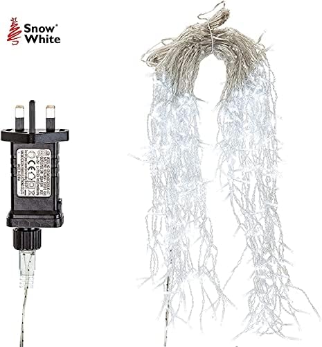 PMS VFM - 7.6M Cold White LED Snowing Icicle Christmas Fairy Lights - Mains Operated 480 Bulbs Indoor & Outdoor with Optional Timer & Multi Function Controls