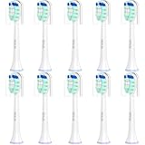 Replacement Heads for Philips Sonicare - Replacement Brush Head Compatible with Sonicare Electric Toothbrush – Medium Firmness - Refreshing Color Matching - Green and Blue - 10 Packs