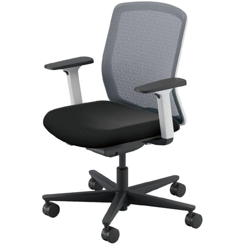 内田洋行(Uchida Yoko) オフィスチェア Carissa2 カリッサ2 メッシュタイプ アジャスタブル肘 ホワイトフレーム ナイロンキャスター 背テラコッタ 座ブラック CR2A-130MWB-A 5-370-81A3