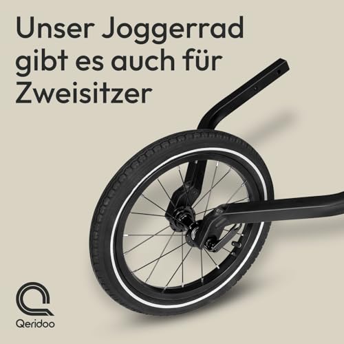 Qeridoo 14' Joggerrad für Einsitzer 2022 | Zubehör für Fahrradanhänger | Jogger-Umrüstsatz | Laufrad-Set für sportliche Nutzung