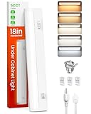 ALUSSO 18 Inch LED Under Cabinet Lighting Hardwired & Plug in 120V, 5CCT Color Selectable 2700K-5000K Dimmable...