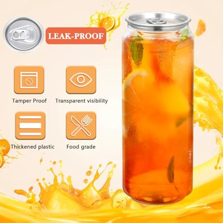 Gatuida 10pcs 16.9oz Empty Plastic Juice Bottles with Caps, Clear PET Beverage Containers for Juicing Drinking Beverage Smoothie Fridge, Leakproof Disposable Drink Bottles
