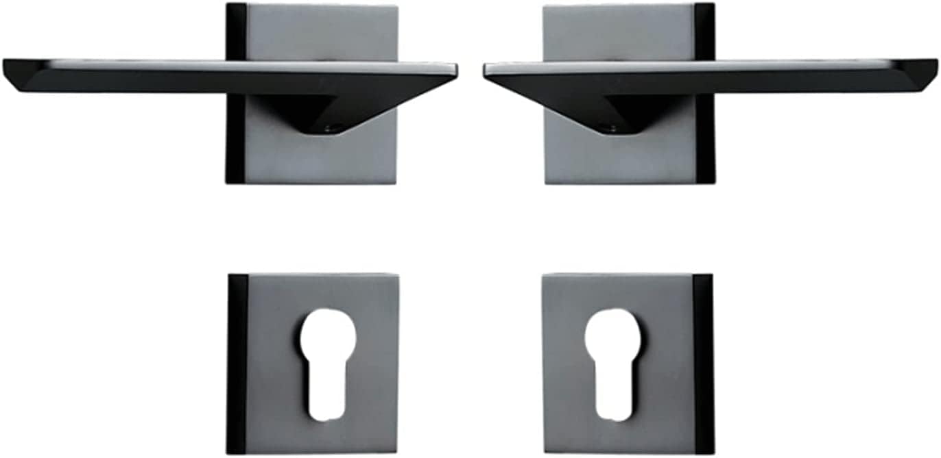 Door Bedroom Door Lock Door Lever Set Black Double Wood Door Bedroom Bathroom Lock Split Dummy Handle Knob Locks