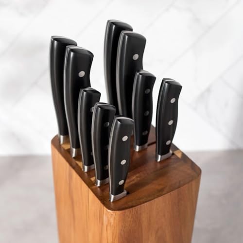 HENCKELS Fine Edge Forged Knife Block Set, 10 Piece