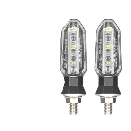 Clignotant de moto 12V ambre de 8 mm en lot de 2 pièces pour indicateur de direction universel