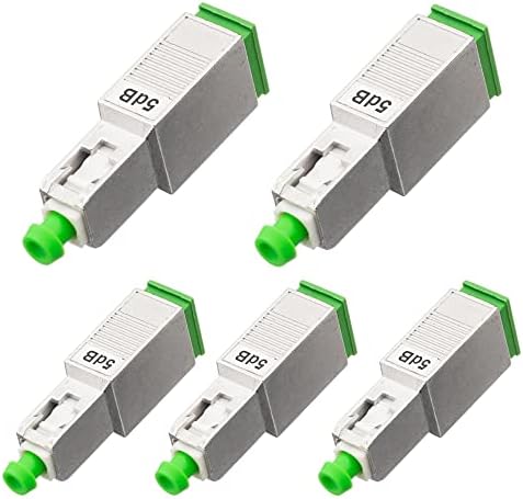5Pcs SC Fiber Attenuator 5dB, SC/APC Singlemode Fixed Fiber Optic Attenuator Male-Female