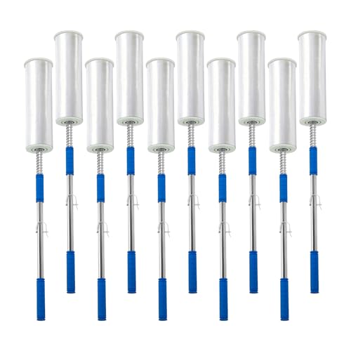 10-Pack Long Handle Stretch wrap Dispenser - 48 Inch Shrink wrap Pole Heavy Duty Stretch Film Dispenser Pole Holder - Fits 12" to 24" Rolls with 2" to 3" Core -Wrapping Pole for Shrink wrap