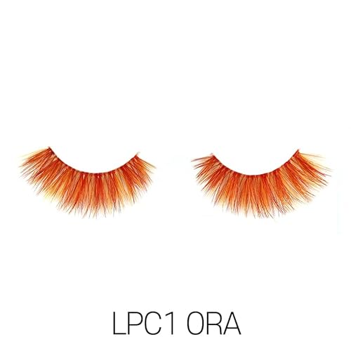 Laflare 3D Prism Color Lash, Silk, Clear Band, Fluffy Volume, Faux Mink Colored Eyelashes - 3 Packs Bundle Special (Lpc1X3, Orange) #TOP1
