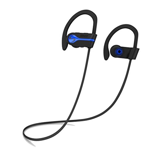 SENSO Bluetooth Wireless Headphones, Best Sports Earphones w/Mic IPX7 Waterproof HD Stereo Sweatproof Earbuds for Gym Running Workout 8 Hour Battery Noise Cancelling Headsets Cordless Heapdhone - Blue