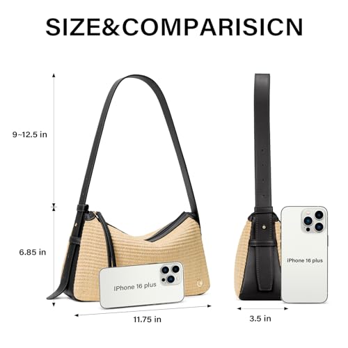 Image of CLUCI Summer Purses for Women, Cute Straw Bag, Beach Shoulder Bag, Woven Handbags with Adjustable Wide Shoulder Strap