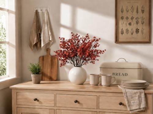 Image of Mandy's 6 Bundles Artificial Burnt Orange Baby's Breath Flowers