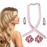 FINDIR Rizador Pelo Sin Calor Rizadores sin calor Rizador Sin Calor para Cabello Varilla Para Rizar Sin Calo Heatless Hair Curlers con 2 Diademas para...
