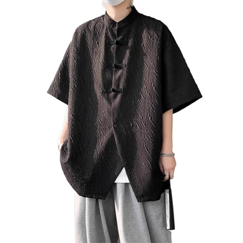 Chemise Tang homme manches courtes avec boutons traditionnels
