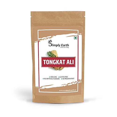 Simply Earth Organic Tongkat Ali Longjack Root Extract Powder 100:1 | Enhanced testosterone level, Vitality, Better Performance, Stamina and Stress tolerance, Vegan Friendly (80GM)