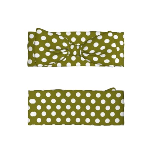 Dark Olive Polka Dot Print Baby Girl Bows Headbands Baby Girls Newborn Headbands Infant Toddlers 0-6 Months2