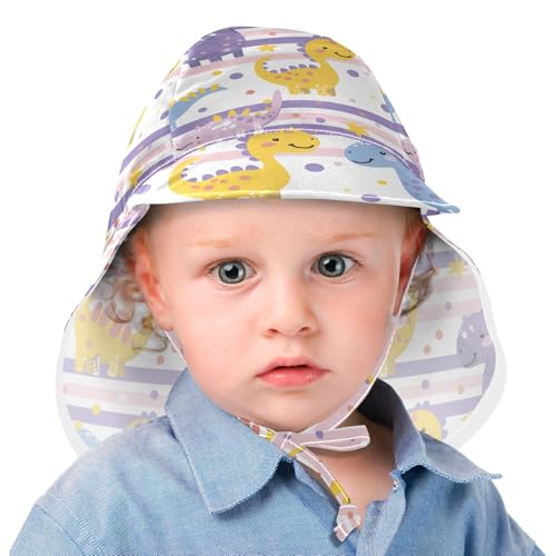 Cartoon Cute Dinosaurs Light Purple Stripes Toddlers Sunhat Boy Summer Hat Toddler Girl Sun Protection Large Brim Traveling Camping2