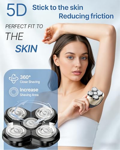 Image of Electric Razors for Women, 5-in-1 Rechargeable Body Shaver - Waterproof Wet Dry Hair Remover - Trimmer for Lady Face Underarms Bikini,Lips,arms, Legs