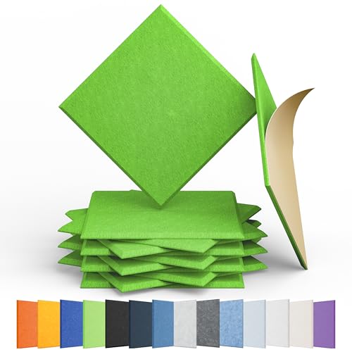 Image of 12 Pack Square Acoustic Panels Self Adhesive Sound Proof Foam(Fruit Green)