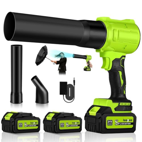 Cordless Leaf Blower, 800,000 RPM Handheld Portable Leaf Blowers with 2 X 4.0Ah Batteries, High-Speed Turbo Jet Blower Lightweight for Cleaning Yard, Patio,Leaves, Dust