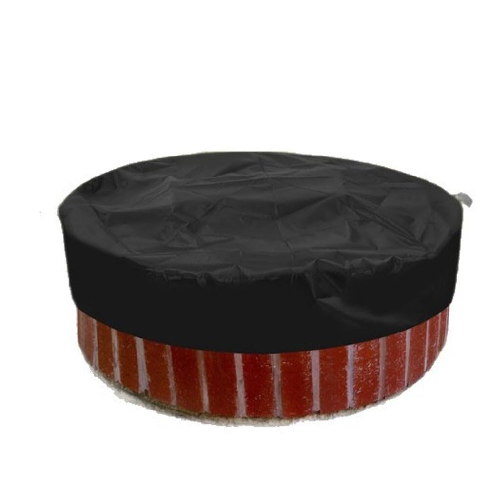 Housse ronde pour brasero enterré de terrasse – 145 cm de diamètre – Tissu Oxford 420D réglable de 129,5 à 144,8 cm – Protection résistante aux intempéries pour l'extérieur