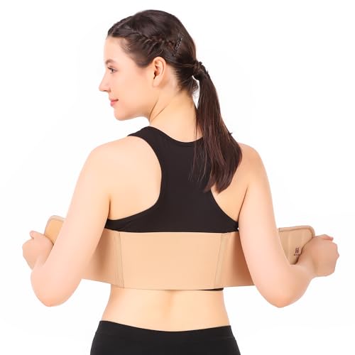 Image of Chest Rib Belt Elastic Wrap (Small) - Compression & Support Brace for Rib Injury, Chest Pain Relief, Muscle Strain Recovery for Men & Women