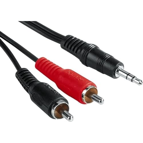 Hama Klinkenkabel 3,5mm - 2xCinch (Mini Jack 3,5mm, 5m, Korb, RCA Stecker, 2 Kerne) schwarz