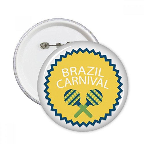 Badge Brésil carnaval bouton décoratif et broches culturelles de vêtement 5 pcs