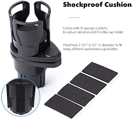 Multifunctional Cup Holder for Car, 2 in 1 Rotating Car Cup Holder Expander, Adjustable Movable Bracket Perfect for 17oz - 20 oz Bottles Drink Coffee Ipad Snack Fries (Carbon Fiber)