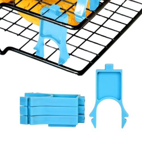 MCNULGUR Wire Rack Stacker, Pack of 4 - Organize Your Baking with Space-Saving Ease (Blue, Small)