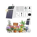 SLOYONGZ Automatisches Solar-Bewässerungssystem mit Timer – Tropfbewässerung für Außen & Zimmerpflanzen, wiederaufladbar, hängbar für Balkon, Terrasse & Gärten,15 Tropfer