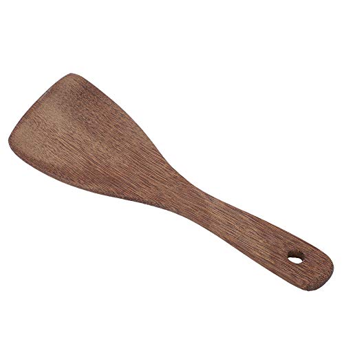 Yctze Wooden Kitchen Spatula, Cooking Shovel, Fried Rice Turner, Flat, Wide, Short Pointed with Rubber Handle, Thin - Image 2
