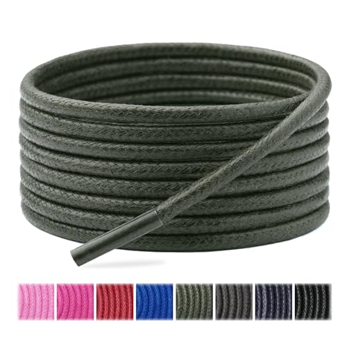 Image of Handshop 3 Pairs Dress Shoe Laces | 3 /32 inch Thin Round Waxed Shoelaces | Polished waxed sheen, tightly woven cotton, secure tie, for oxfords, derbies and chukka boots, 23 inch-63 inch sizes and 15 colors