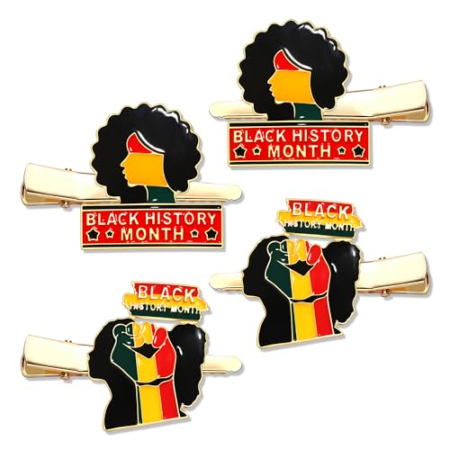 Confezione Da 4 Fermagli Per Capelli Africani Da Donna Juneteenth Black History Month Black Women Heart Clip Per Capelli Black Lives Matter Fermagli Per Capelli Juneteenth Accessori Per Capelli
