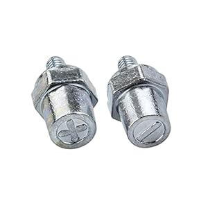 Ampper M8 Thread Male Zinc Battery Terminal Charging Posts, M8 Battery Post Adapter (+/-) for Extension, Pack of 2