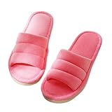 SUYGGCK Pantuflas De Algodón Mujeres Zapatillas De Invierno Home Invierno Zapatos De Interior Suave Casa De Algodón Tobas Tobogadas Chanclas-Pink...