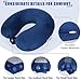 SAIREIDER Travel Pillow 100% Memory Foam Airplanes Neck Pillows -Prevent The Heads from Falling Forward Travel Neck Pillows with Sleep Mask and Earplugs (Navy Blue)