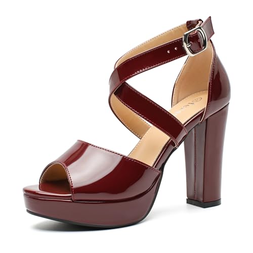 fereshte ���f�B�[�X �v���b�g�t�H�[���T���_���A�`�����L�[�u���b�N�q�[���A�N���X�N���X�A���N���X�g���b�v�A�I�[�v���g�D�A3.94�C���`�n�C�q�[���h���X�V���[�Y, �o�[�K���f�B�[ �p�e���g, 29.5 cm